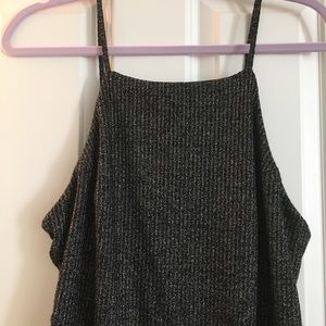 Silver shimmer open back jump suit